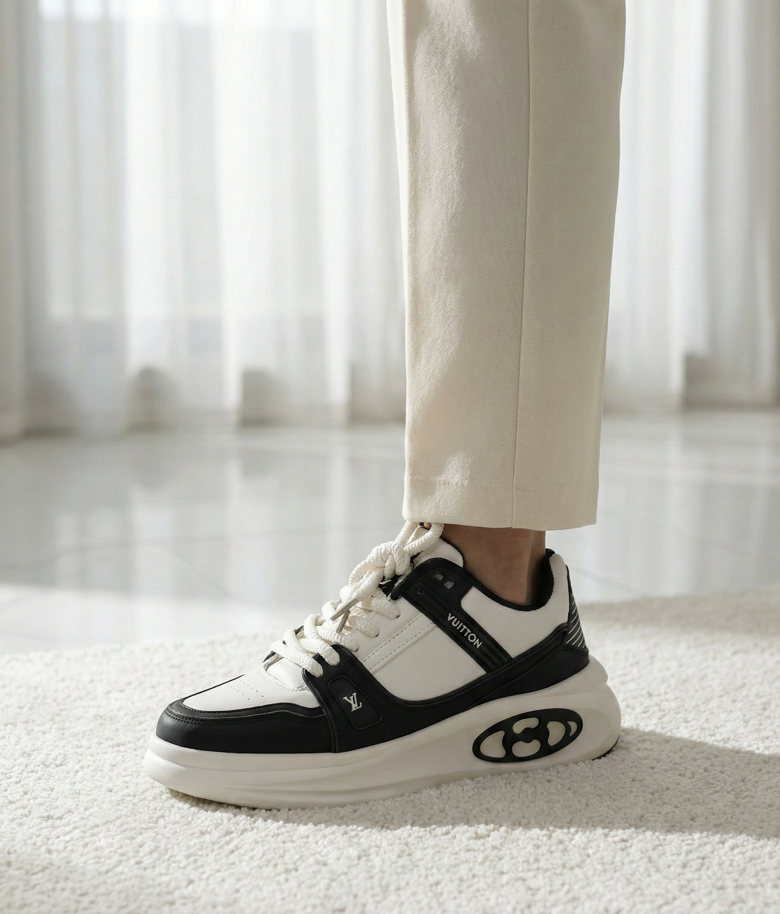 black & white casual sneaker (vuitton style design) black & white casual sneaker (vuitton style design)