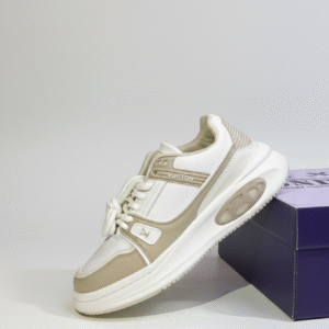 desert cream & white casual sneaker (vuitton style design)